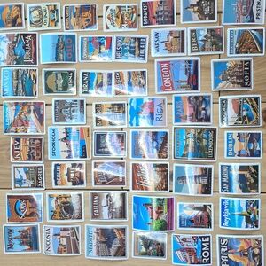 50 Piece European Travel Stickers NEW